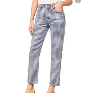 Reformation Roper Jeans in Valley Plaid